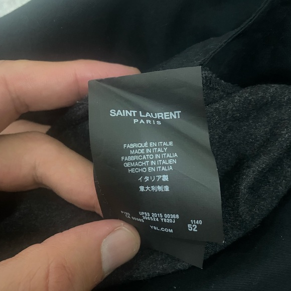 Saint Laurent Mens Wool Cashmere Pants Sz 52/34 - Picture 6 of 9